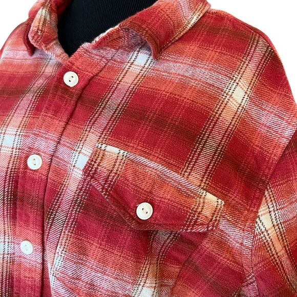 Frye And Co Mens Red Flannel Plaid Long Sleeve Button Up Shirt Mens Sz XL - Picture 2 of 7